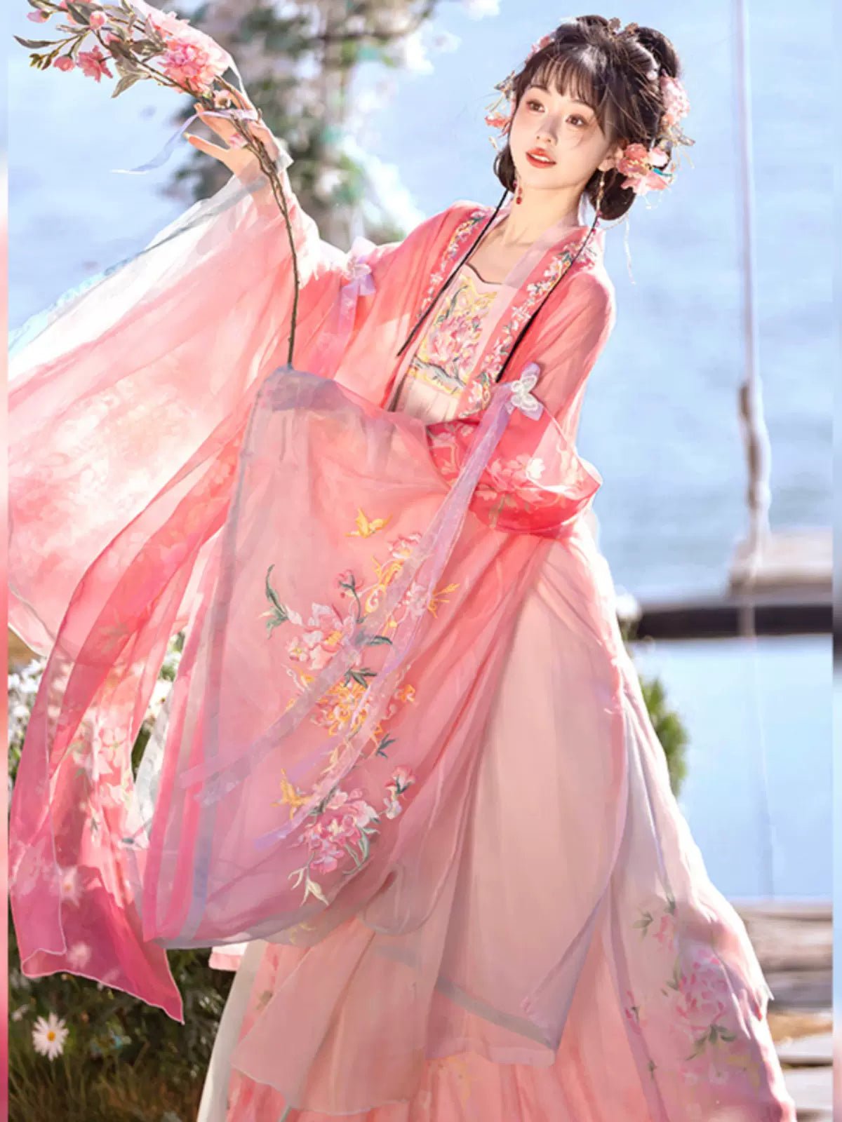 【Hanfu】God of Spring|Tang large - sleeved shirt embroidered skirthan fu Chinese han fu hanfu male tang dynasty clothes chinese hanfu tang dynasty outfits traditiona hanfu dress chinese hanfu chinese style dress dress fashion cheongsam dress q